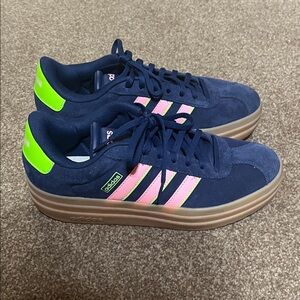 Adidas Women’s Navy and Neon Pink Sneakers